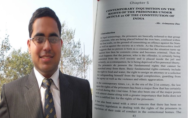Article on prisoners' rights by LLM student gets published in the book titled 'Indian Criminal Justice System: The Need for Radical Changes '