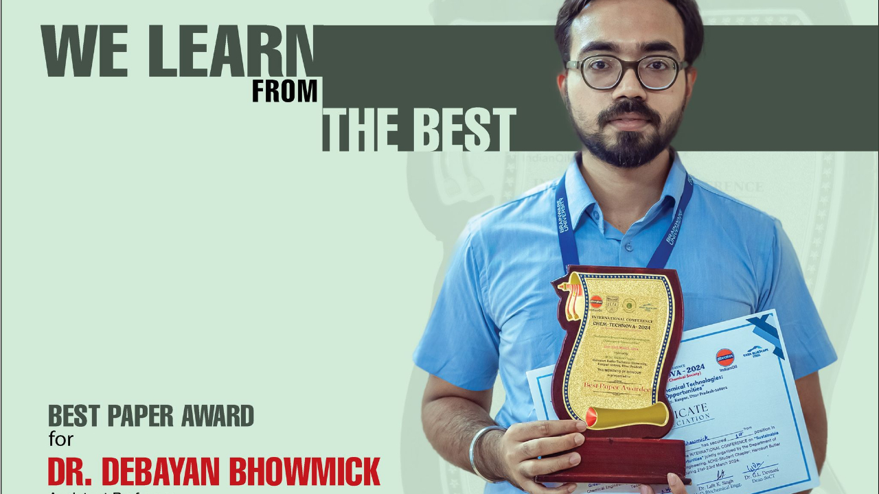 Best Paper Award for Dr. Debayan Bhowmick, Mechanical Engineering Department at International Conference