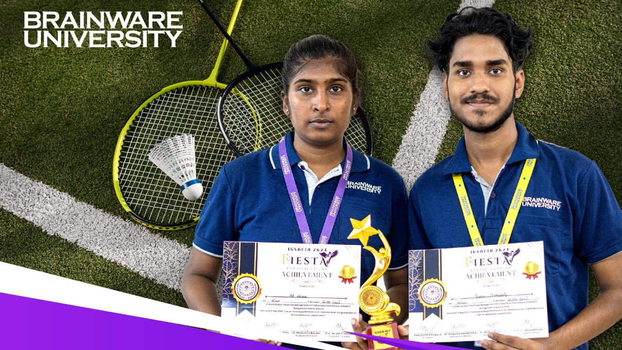 Md. Amrun and Gaurav Chakraborty- 1st Position in the Mixed Doubles at the Inter College Badminton Tournament IGNACIA 2024