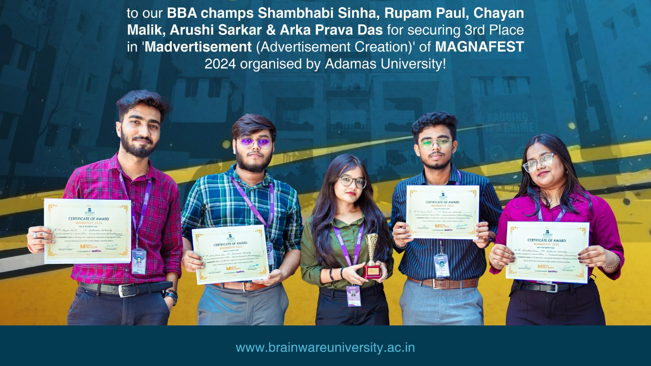 BBA champs - Shambhabi Sinha, Rupam Paul, Chayan Malik, Arushi Sarkar, & Arka Prava Das conquer the MAGNAFEST 2024