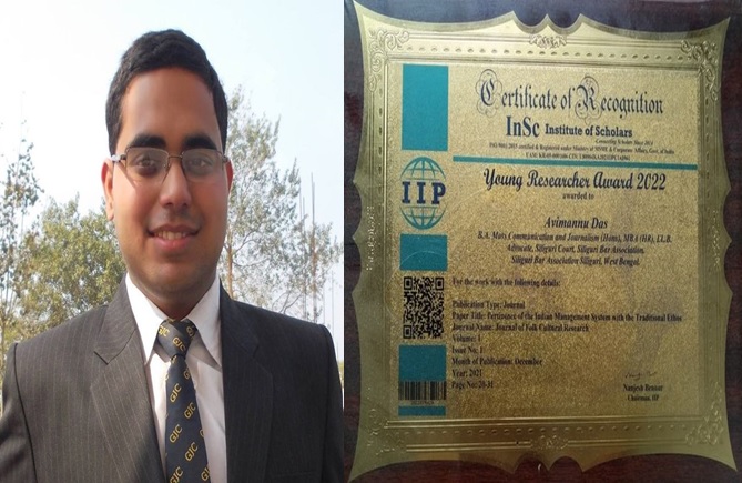 Young Researcher Award to budding lawyer!