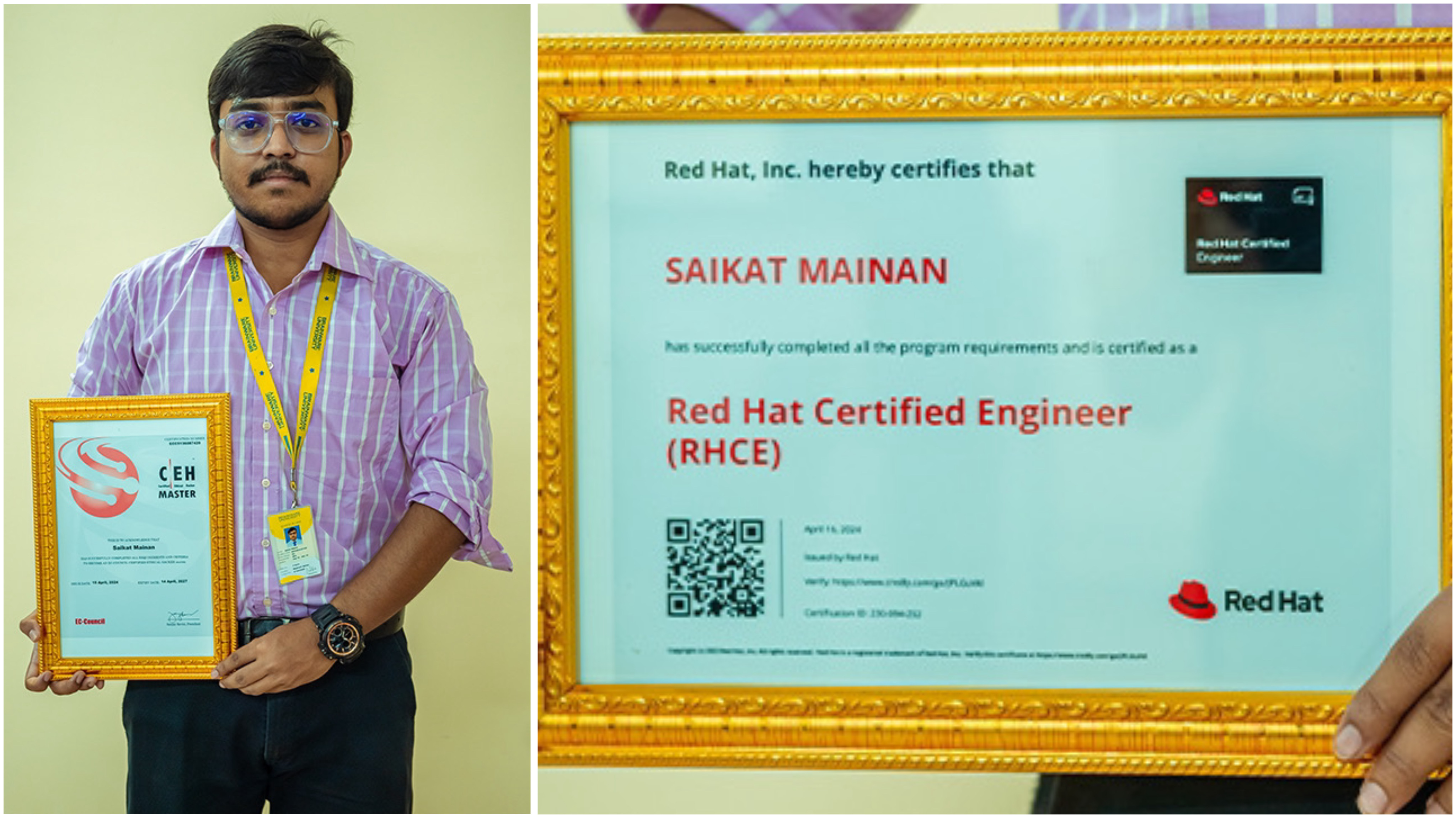 Red Hat Certification-MCA student Saikat Mainan