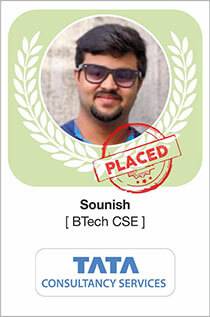 BTech CSE student Sourish got placed in TCS