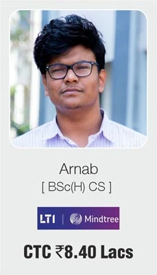 arnab, bsc(H) cs student of Brainware University got placed in Mindtree